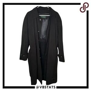 Ralph Lauren Black Trench Coat in Size 40R